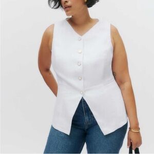 NWOT Reformation • Aspen Linen Top ES in White